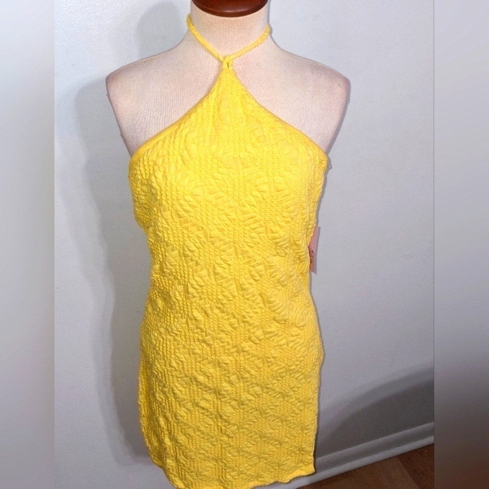 Yellow Sleeveless Mini Dress- W Sz XL